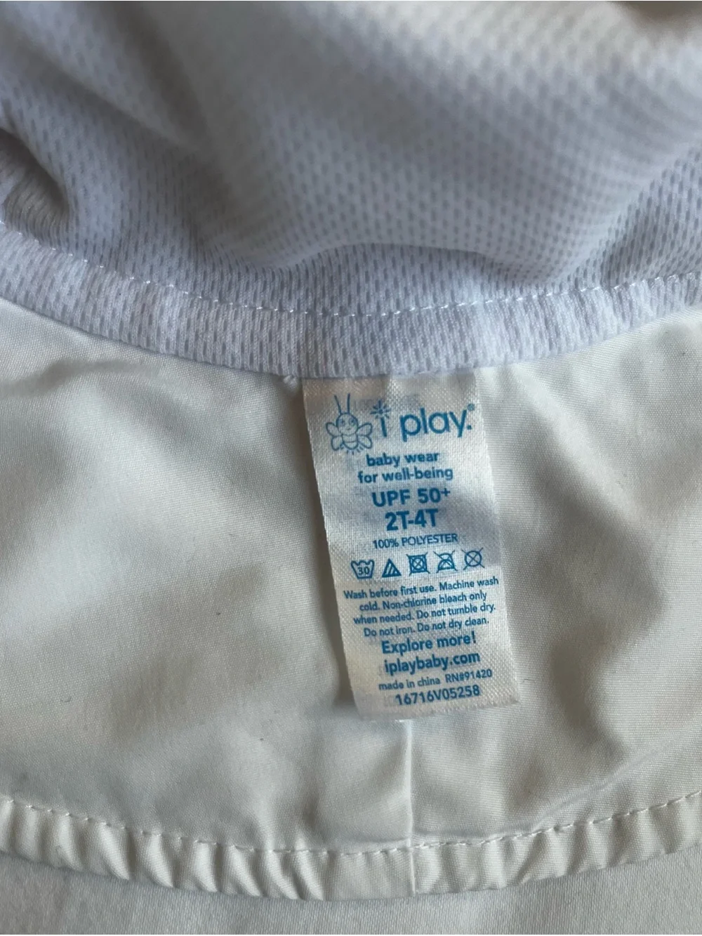 White iPlay Toddler Sun Hat Size 2T-4T